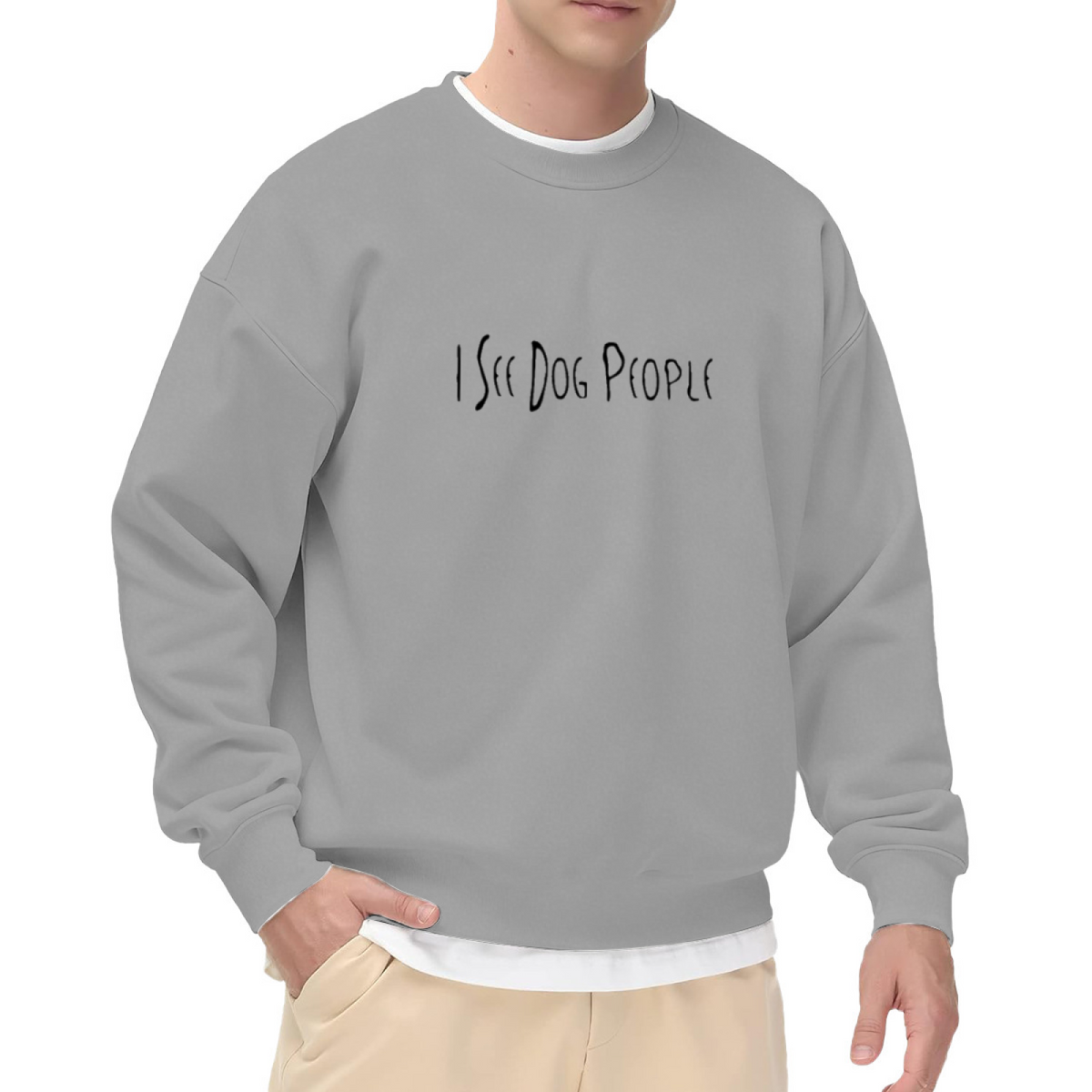 I See Dog People Crewneck Sweatshirt, Spooky Horror Typography Pullover, Dog Lover Gift
