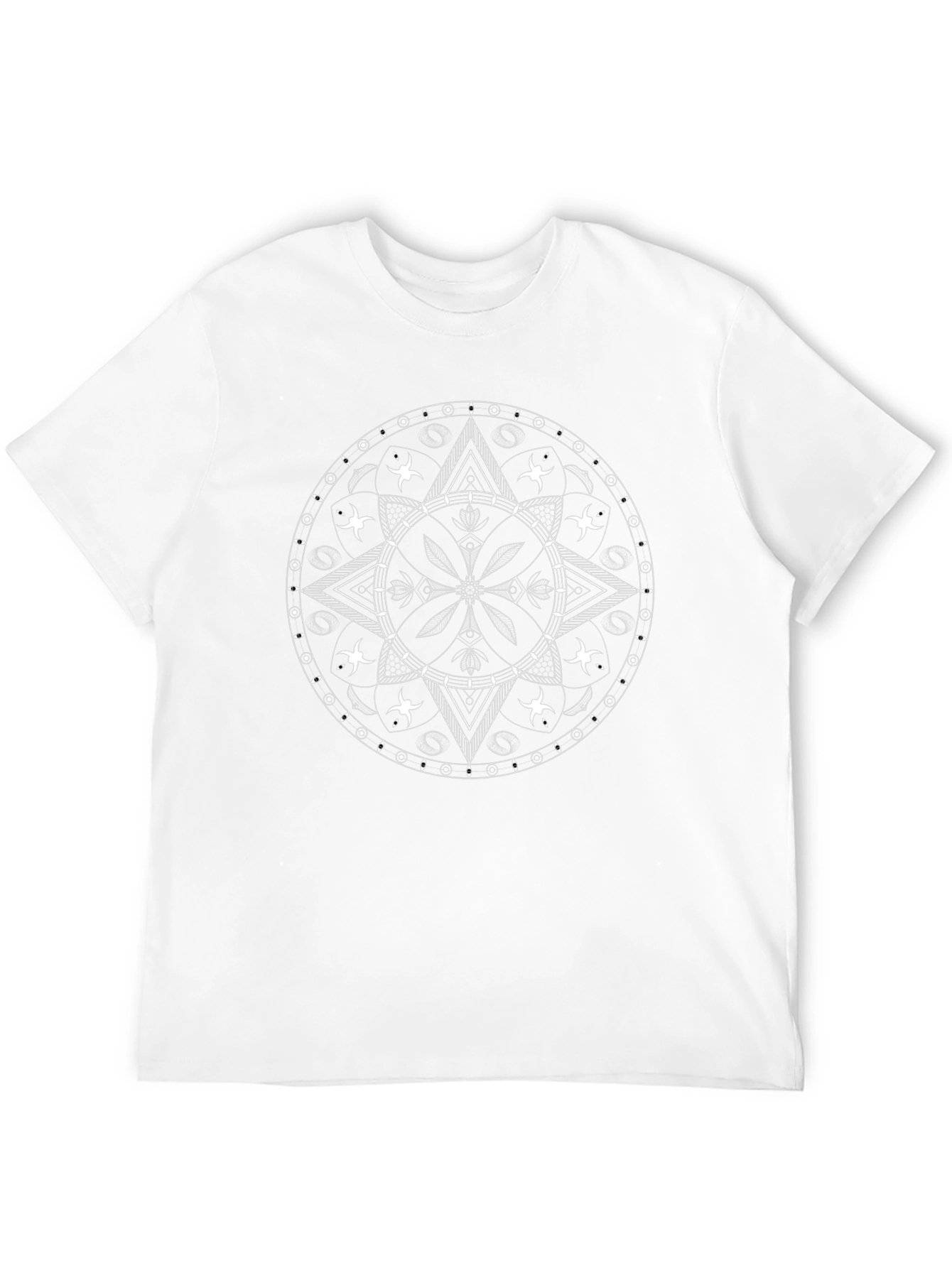 Geometric Mandala Graphic Tee - Stylish Mens Black T-Shirt