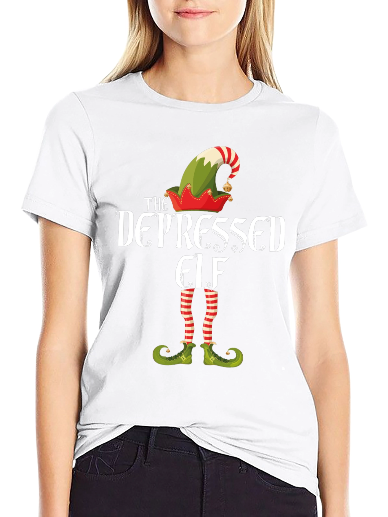 The Depressed Elf T-Shirt - Christmas Holiday Tee