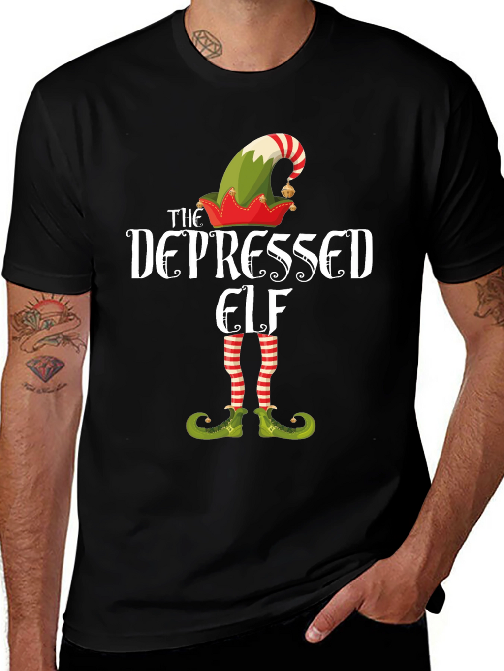 The Depressed Elf T-Shirt - Christmas Holiday Tee