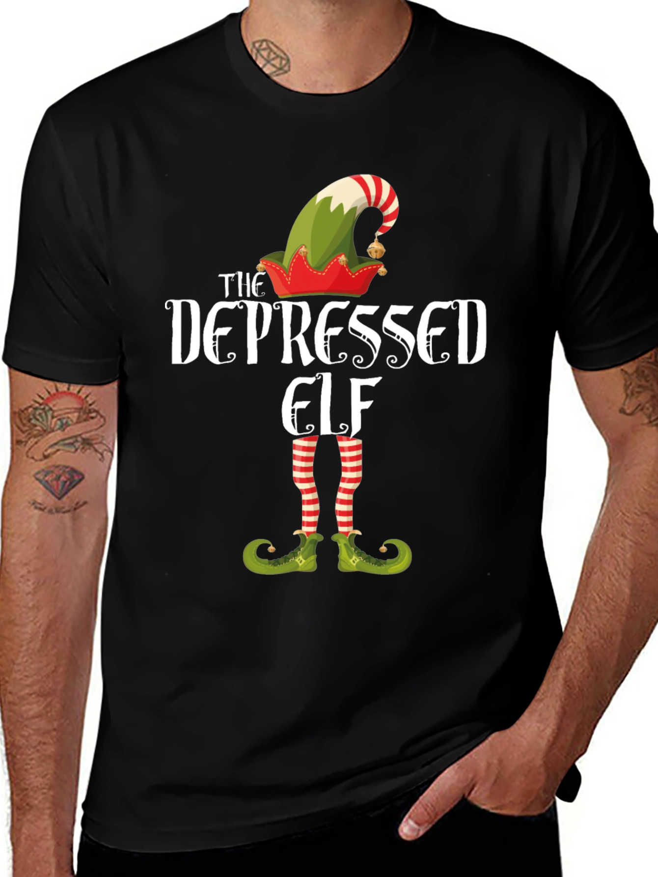 The Depressed Elf T-Shirt - Christmas Holiday Tee