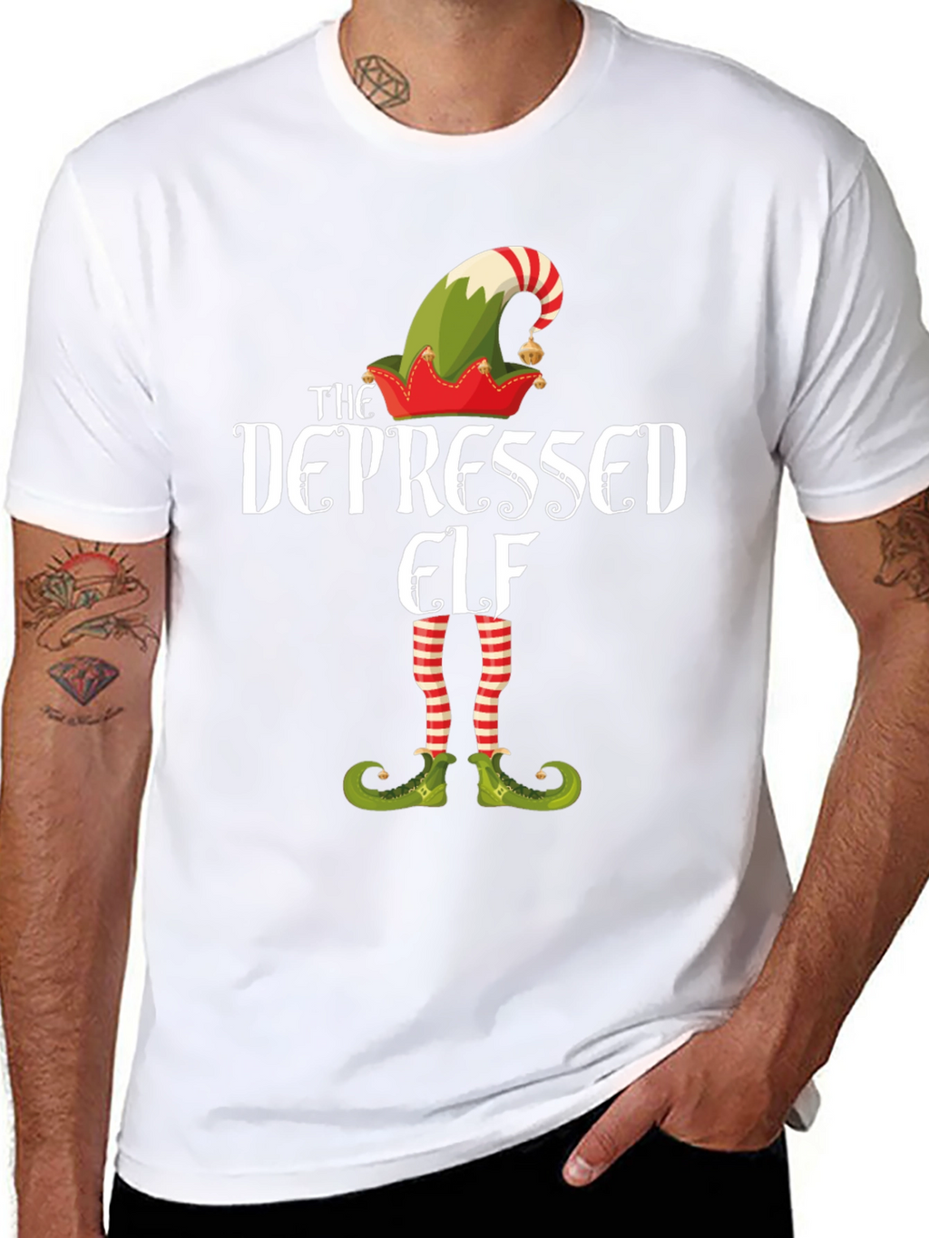 The Depressed Elf T-Shirt - Christmas Holiday Tee
