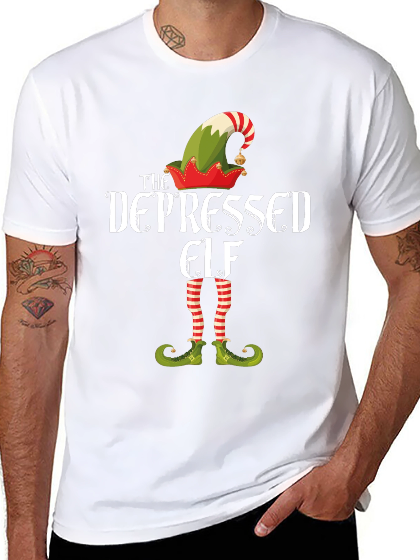 The Depressed Elf T-Shirt - Christmas Holiday Tee