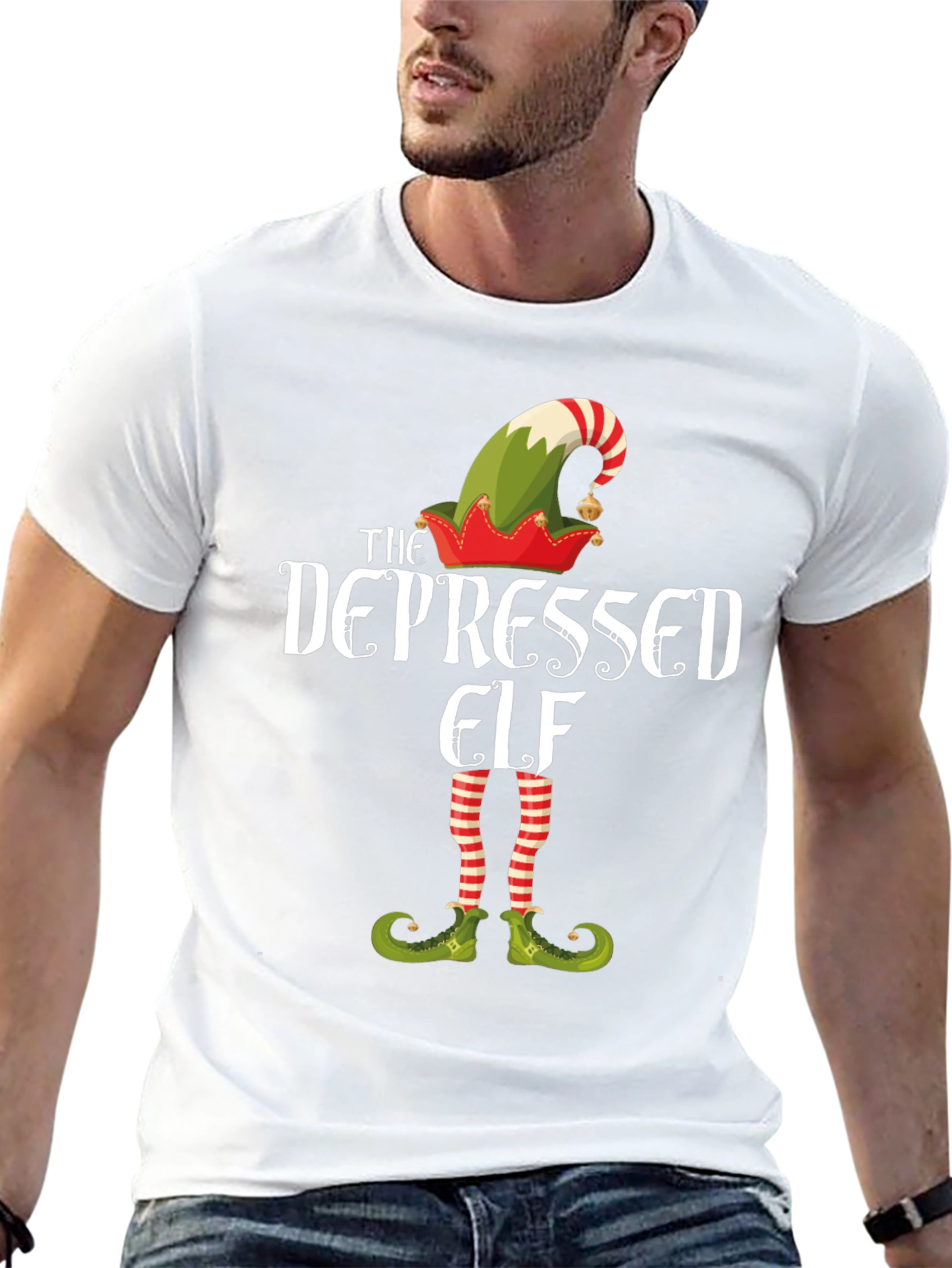 The Depressed Elf T-Shirt - Christmas Holiday Tee