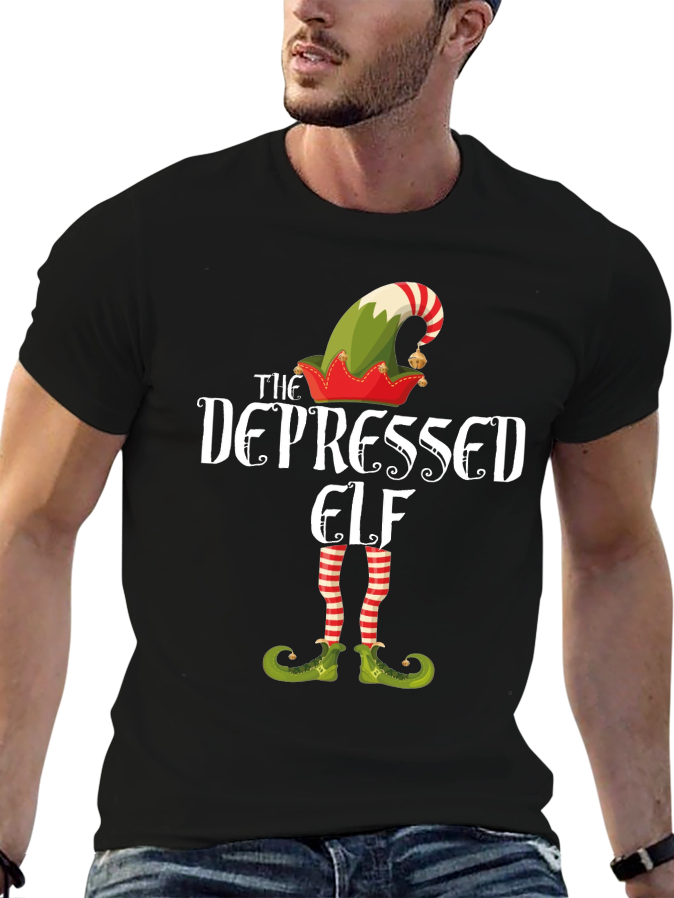 The Depressed Elf T-Shirt - Christmas Holiday Tee