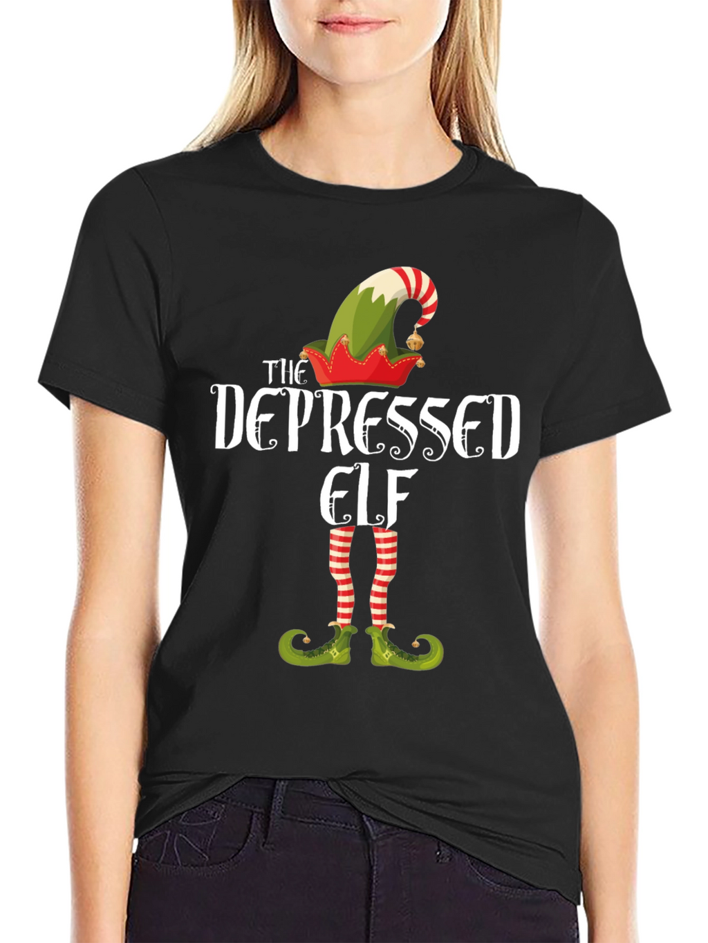 The Depressed Elf T-Shirt - Christmas Holiday Tee