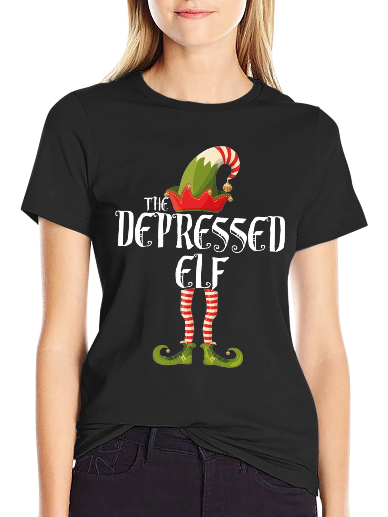 The Depressed Elf T-Shirt - Christmas Holiday Tee