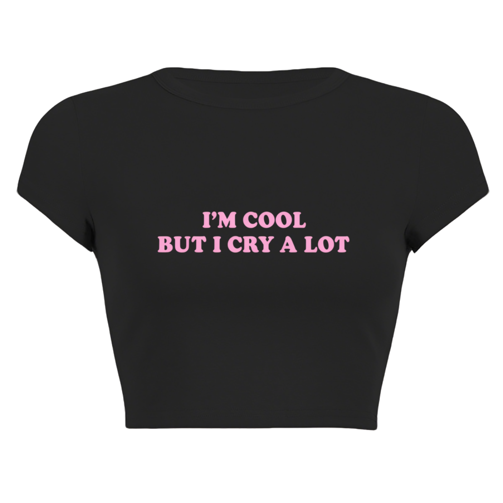 I¡¯m Cool But I Cry A Lot Emotional Y2K Crop Top
