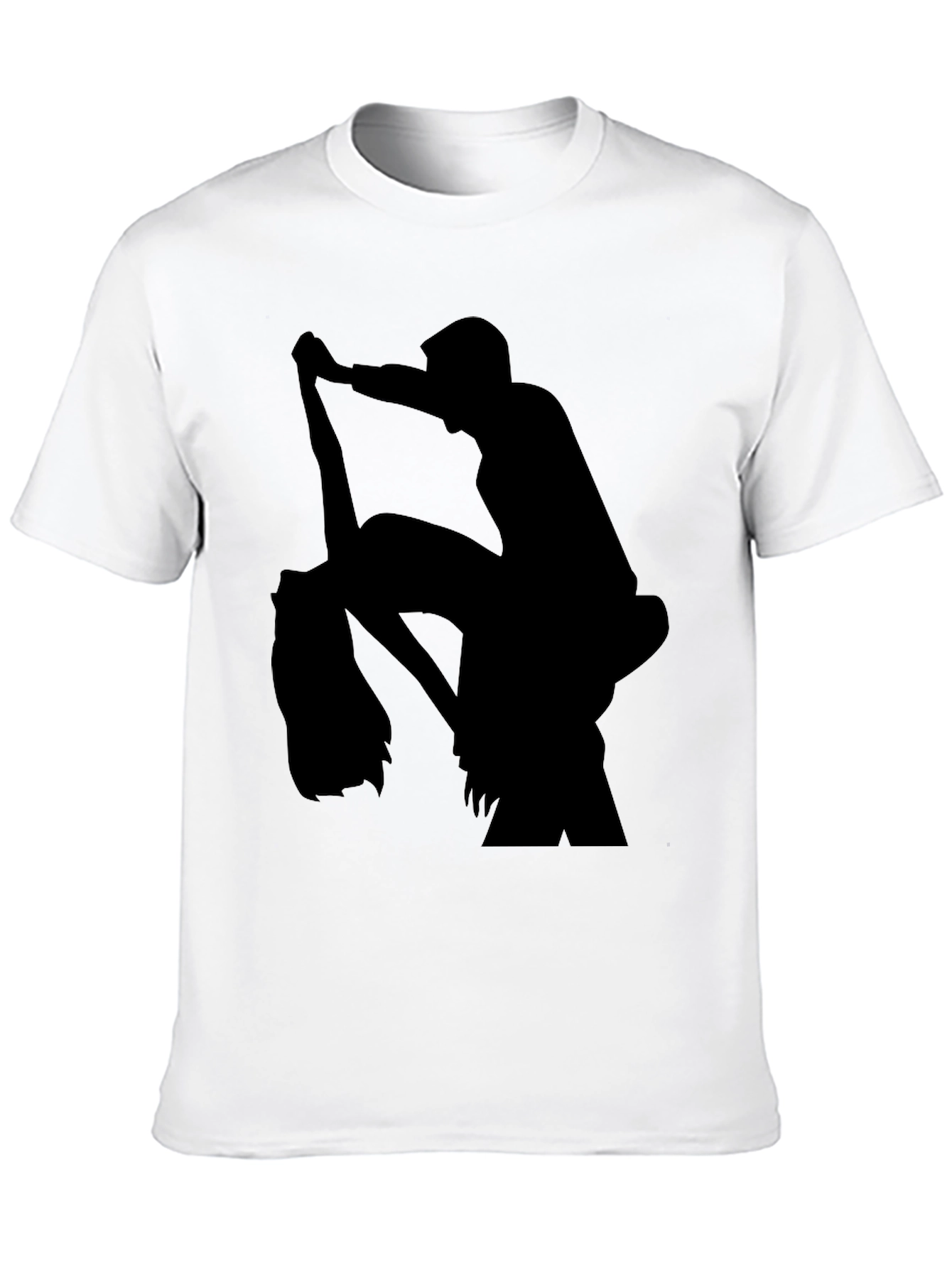 Silhouette Print Black Casual T-Shirt