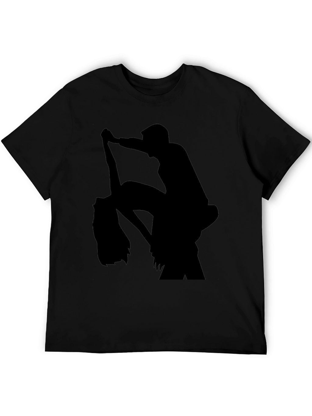 Silhouette Print Black Casual T-Shirt