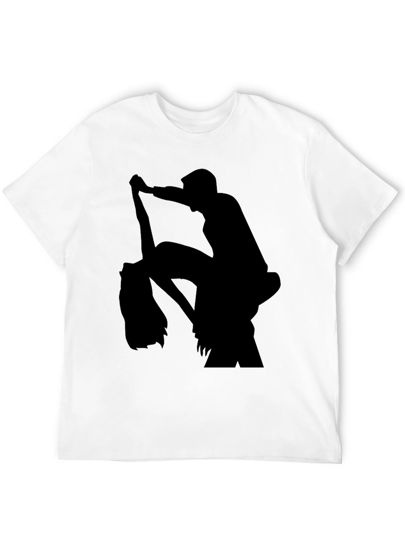 Silhouette Print Black Casual T-Shirt