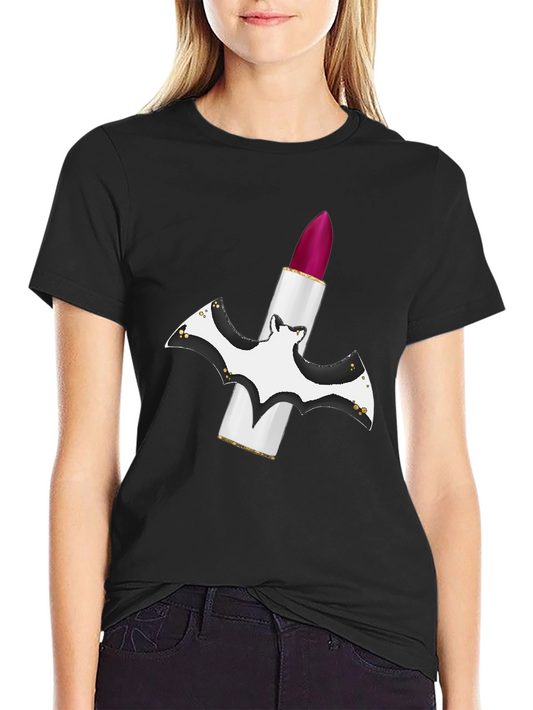 Bat Lipstick T-Shirt - Spooky Chic