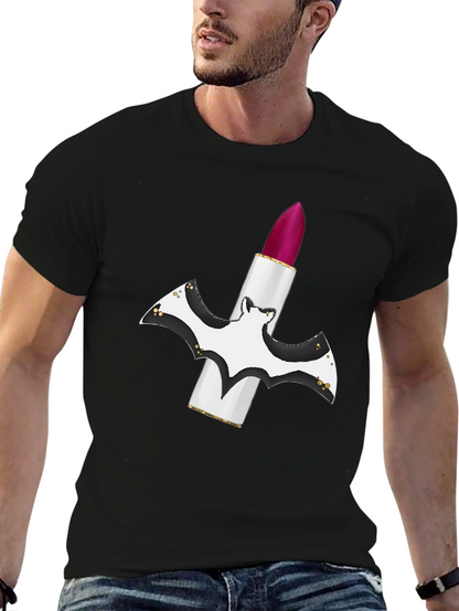 Bat Lipstick T-Shirt - Spooky Chic