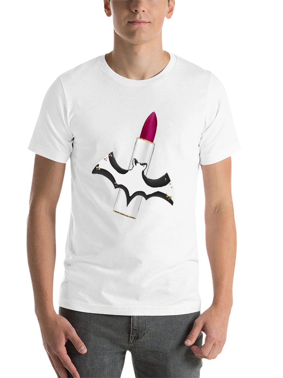 Bat Lipstick T-Shirt - Spooky Chic