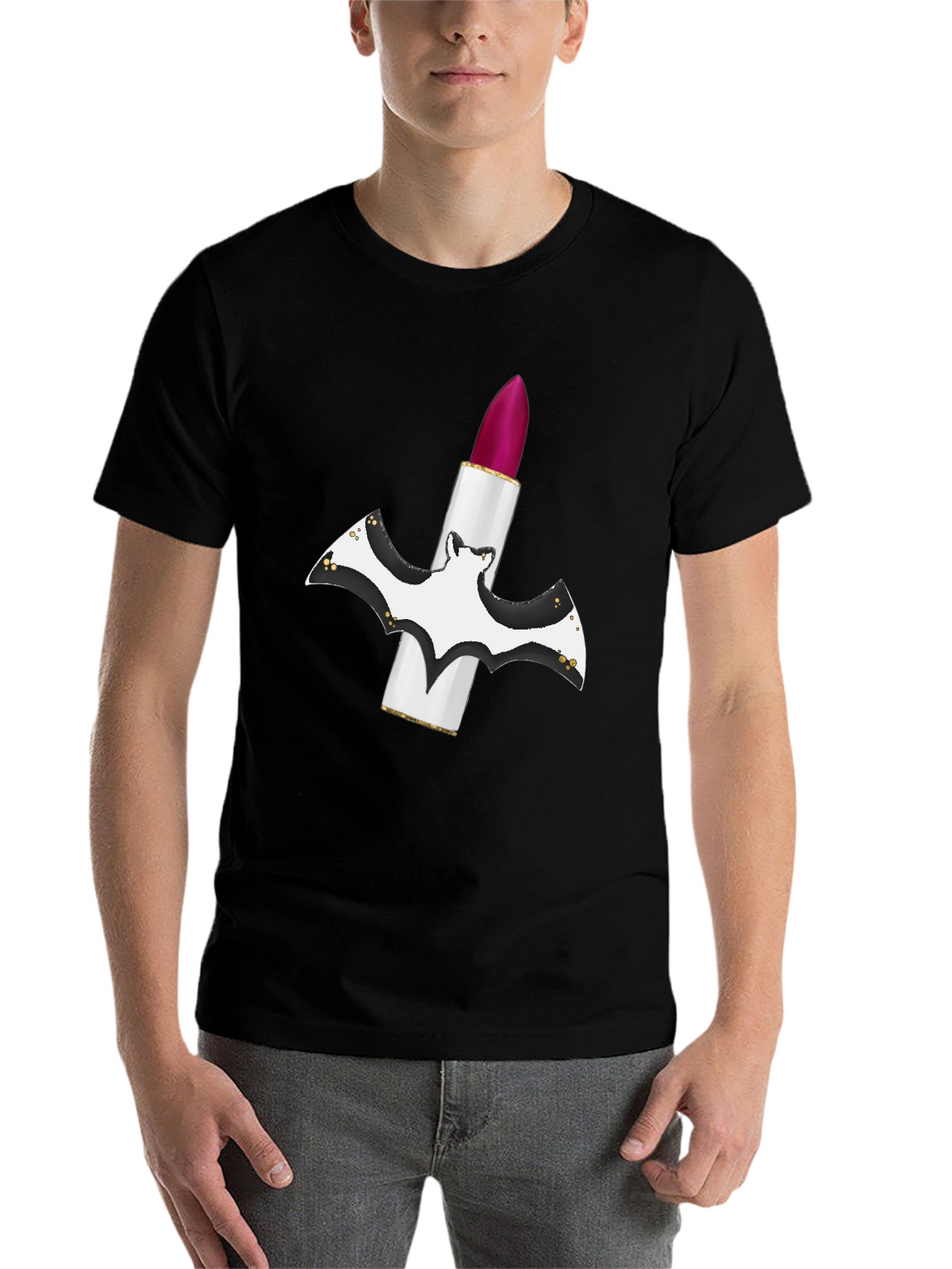 Bat Lipstick T-Shirt - Spooky Chic