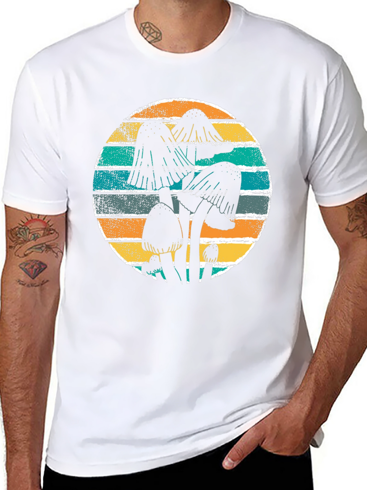 Mushroom Graphic Tee Retro Style