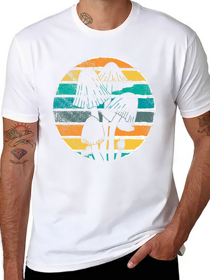 Mushroom Graphic Tee Retro Style