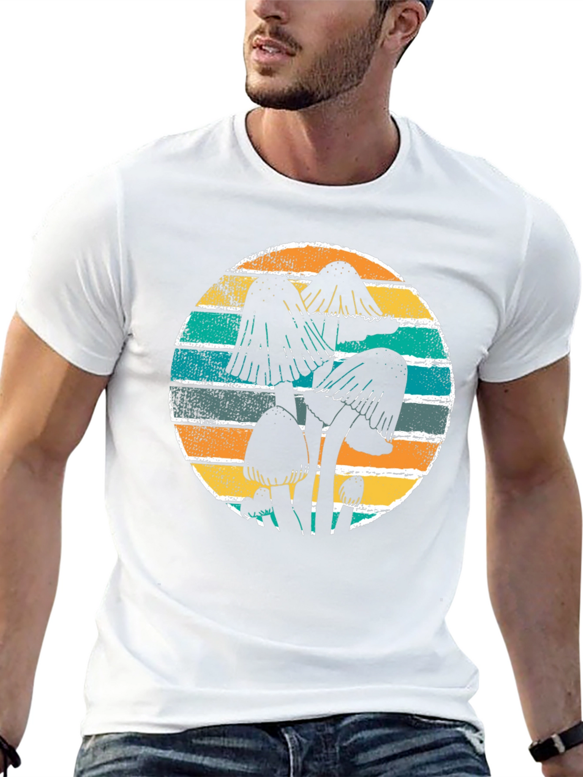 Mushroom Graphic Tee Retro Style