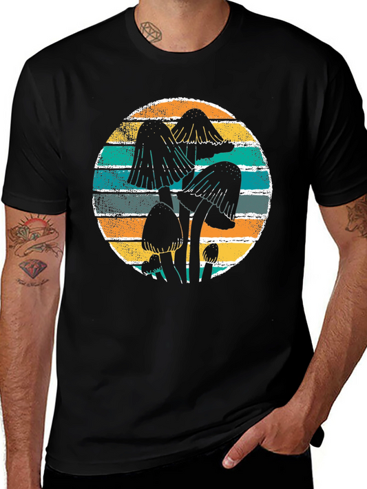 Mushroom Graphic Tee Retro Style