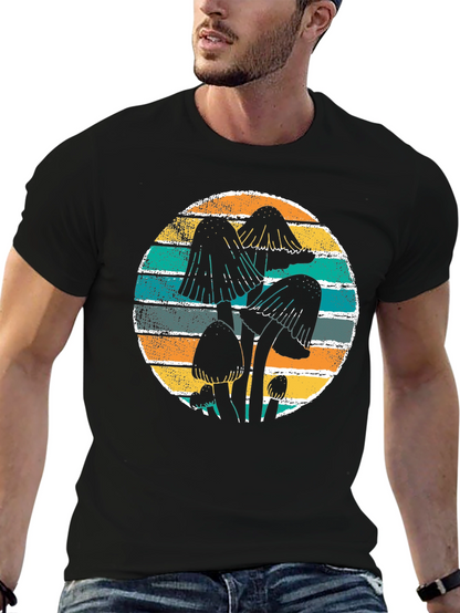 Mushroom Graphic Tee Retro Style