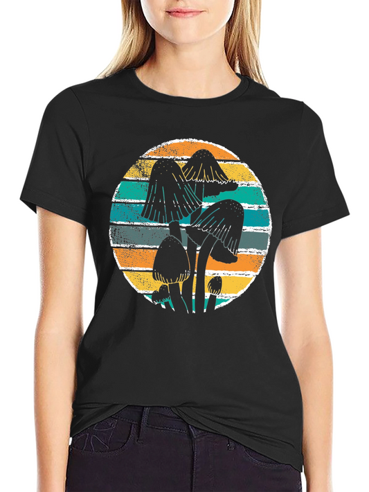 Mushroom Graphic Tee Retro Style