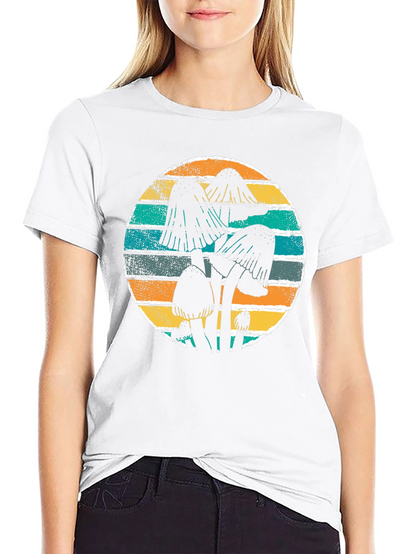 Mushroom Graphic Tee Retro Style