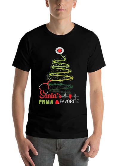 Santas Favorite CNA Christmas Tree Stethoscope T-Shirt