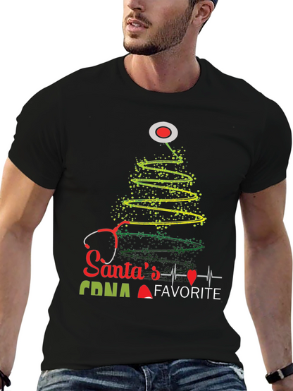 Santas Favorite CNA Christmas Tree Stethoscope T-Shirt