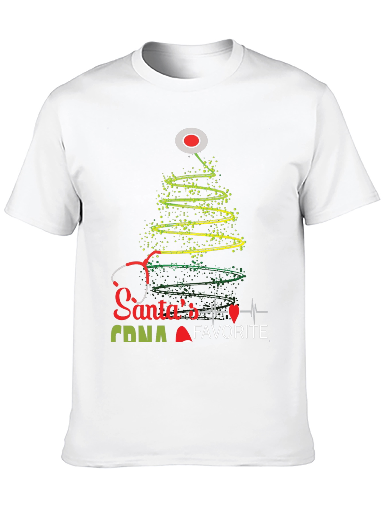 Santas Favorite CNA Christmas Tree Stethoscope T-Shirt