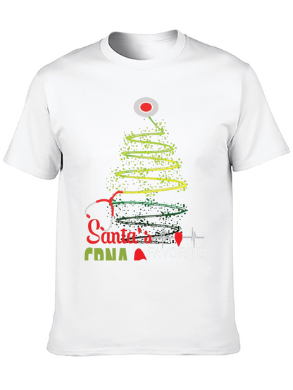 Santas Favorite CNA Christmas Tree Stethoscope T-Shirt