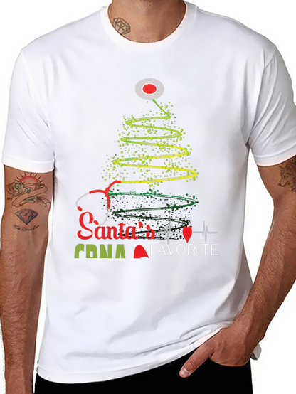 Santas Favorite CNA Christmas Tree Stethoscope T-Shirt