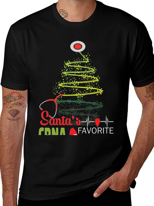Santas Favorite CNA Christmas Tree Stethoscope T-Shirt