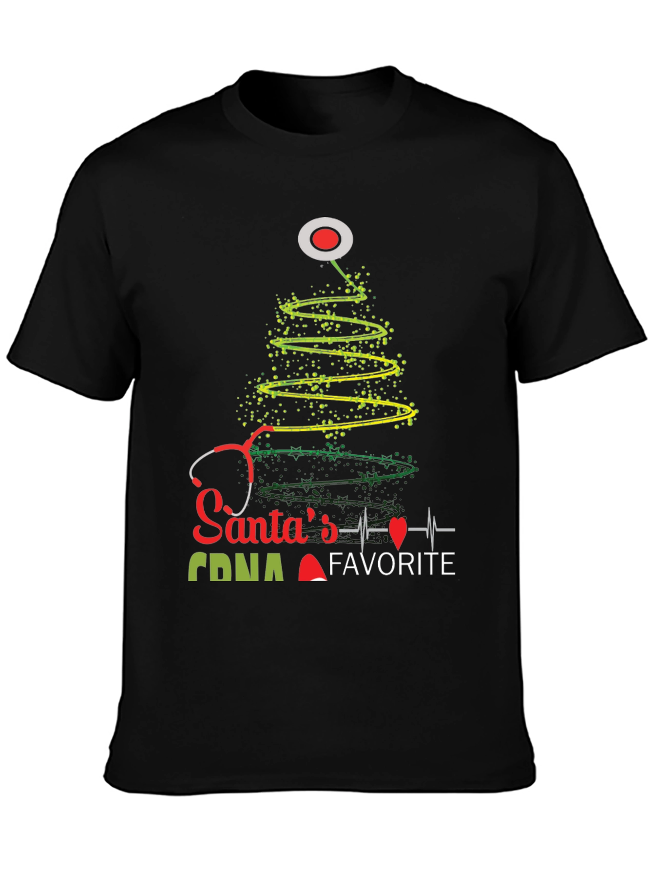 Santas Favorite CNA Christmas Tree Stethoscope T-Shirt