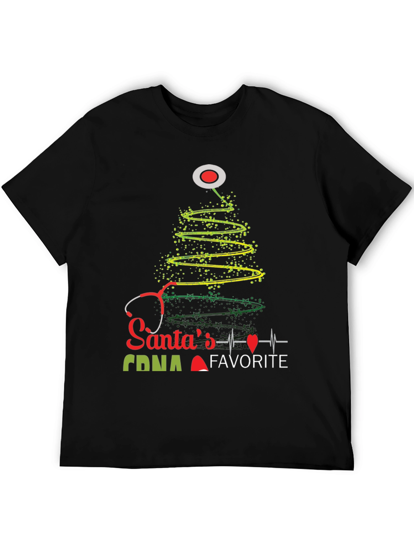 Santas Favorite CNA Christmas Tree Stethoscope T-Shirt
