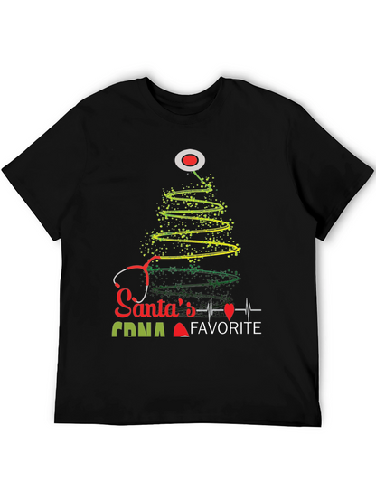 Santas Favorite CNA Christmas Tree Stethoscope T-Shirt