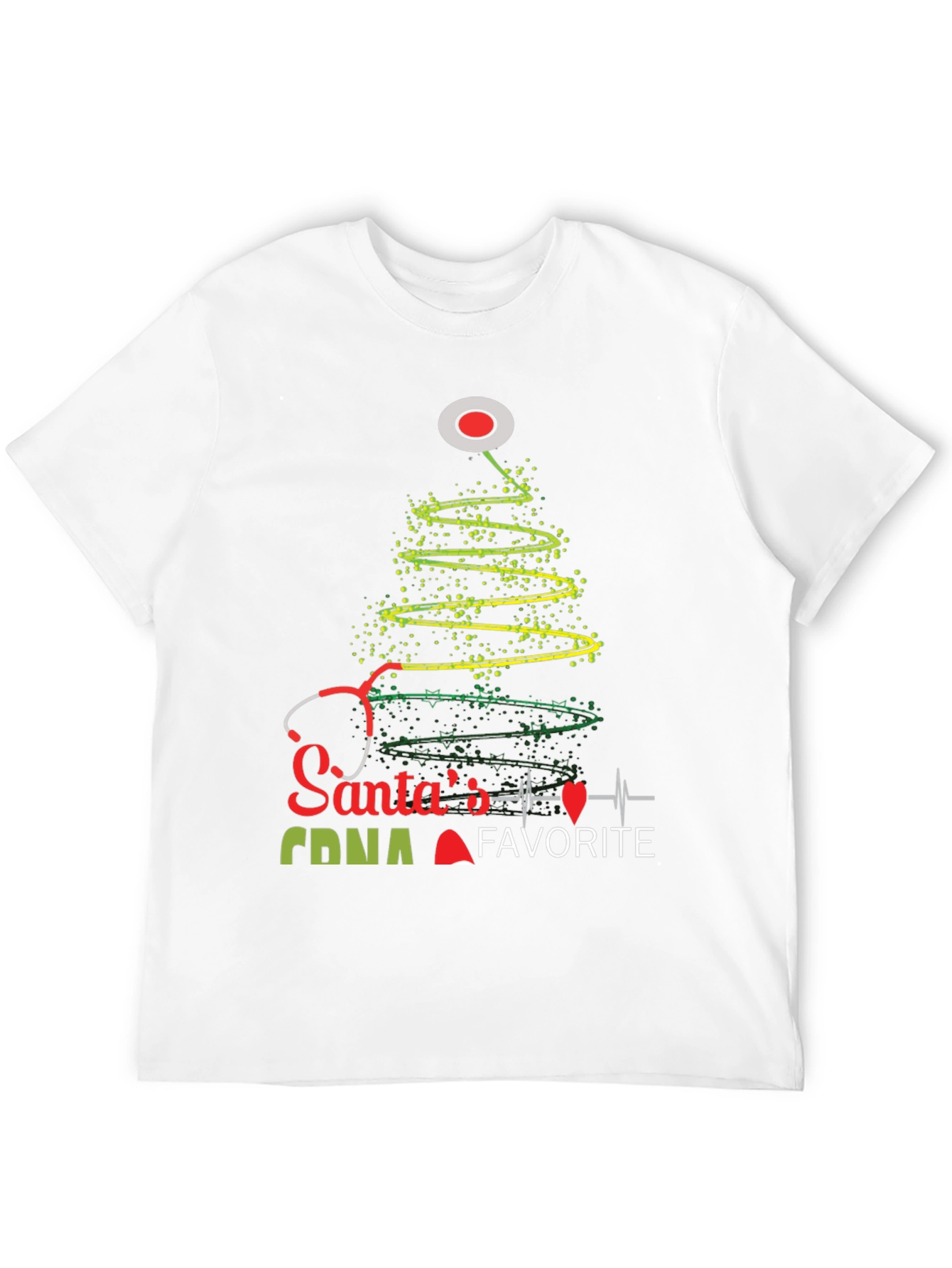 Santas Favorite CNA Christmas Tree Stethoscope T-Shirt