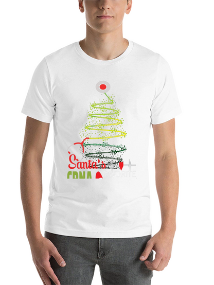 Santas Favorite CNA Christmas Tree Stethoscope T-Shirt