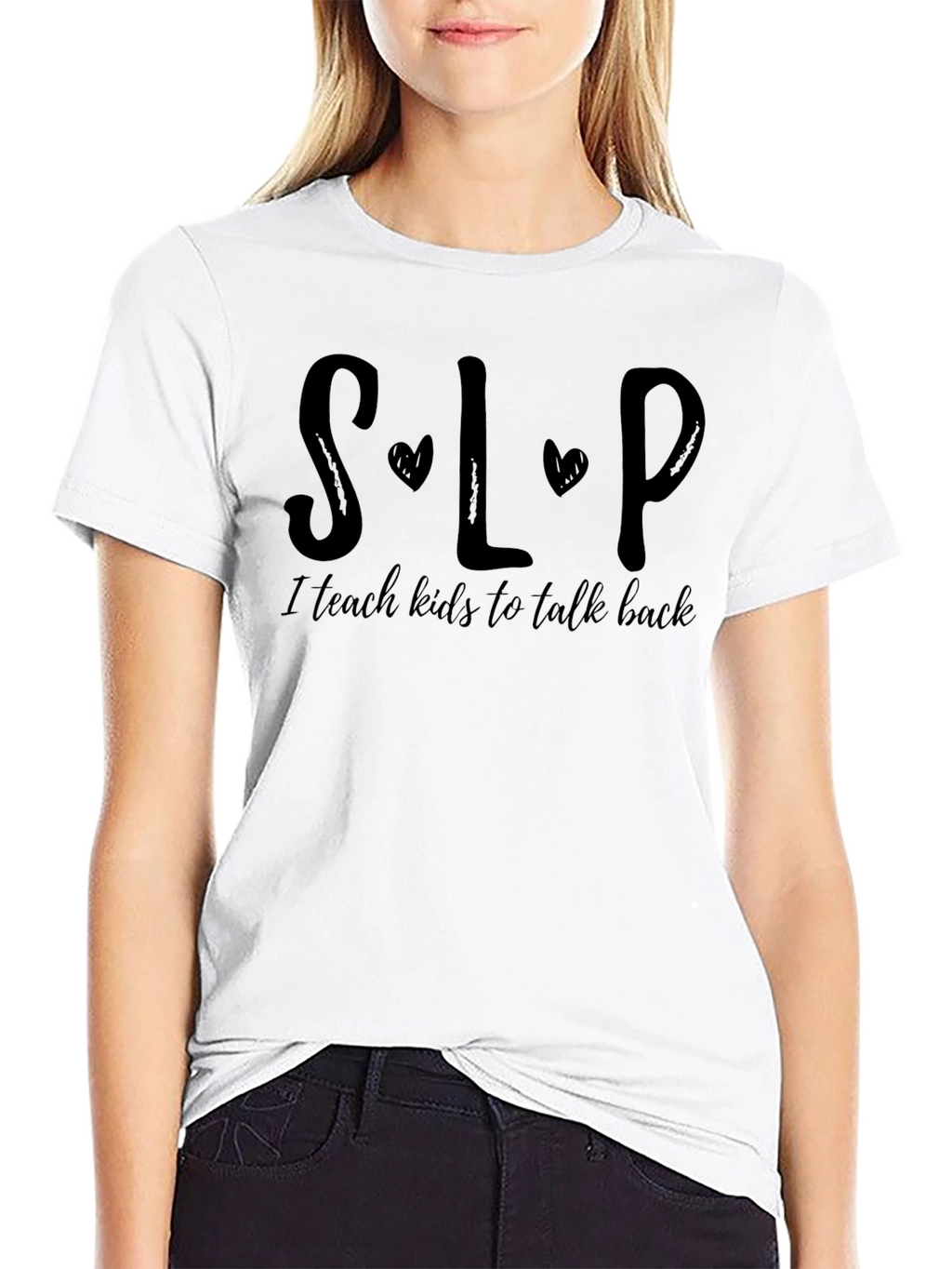 SLP Teach Kids to Talk Back Black T-Shirt