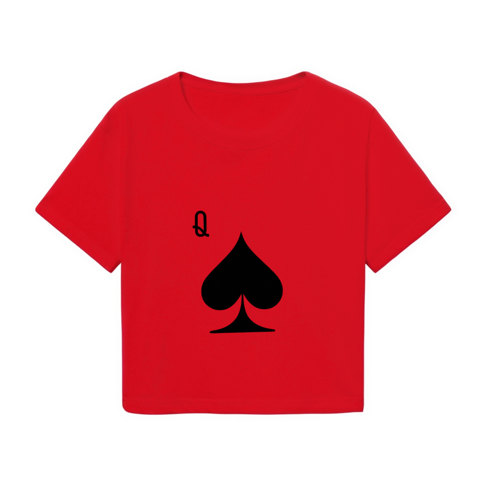 Queen of Spades Retro Poker Red Crop Top