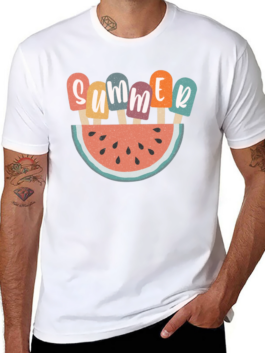 Summer Watermelon Popsicle Graphic T-Shirt