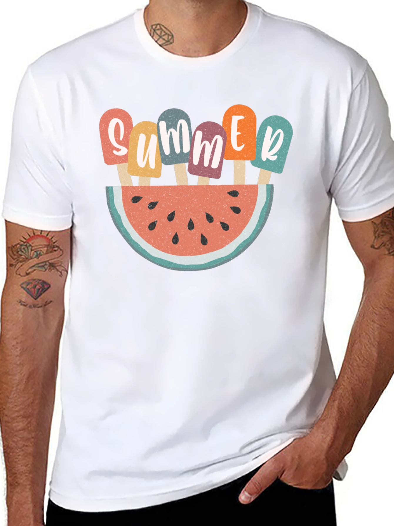Summer Watermelon Popsicle Graphic T-Shirt