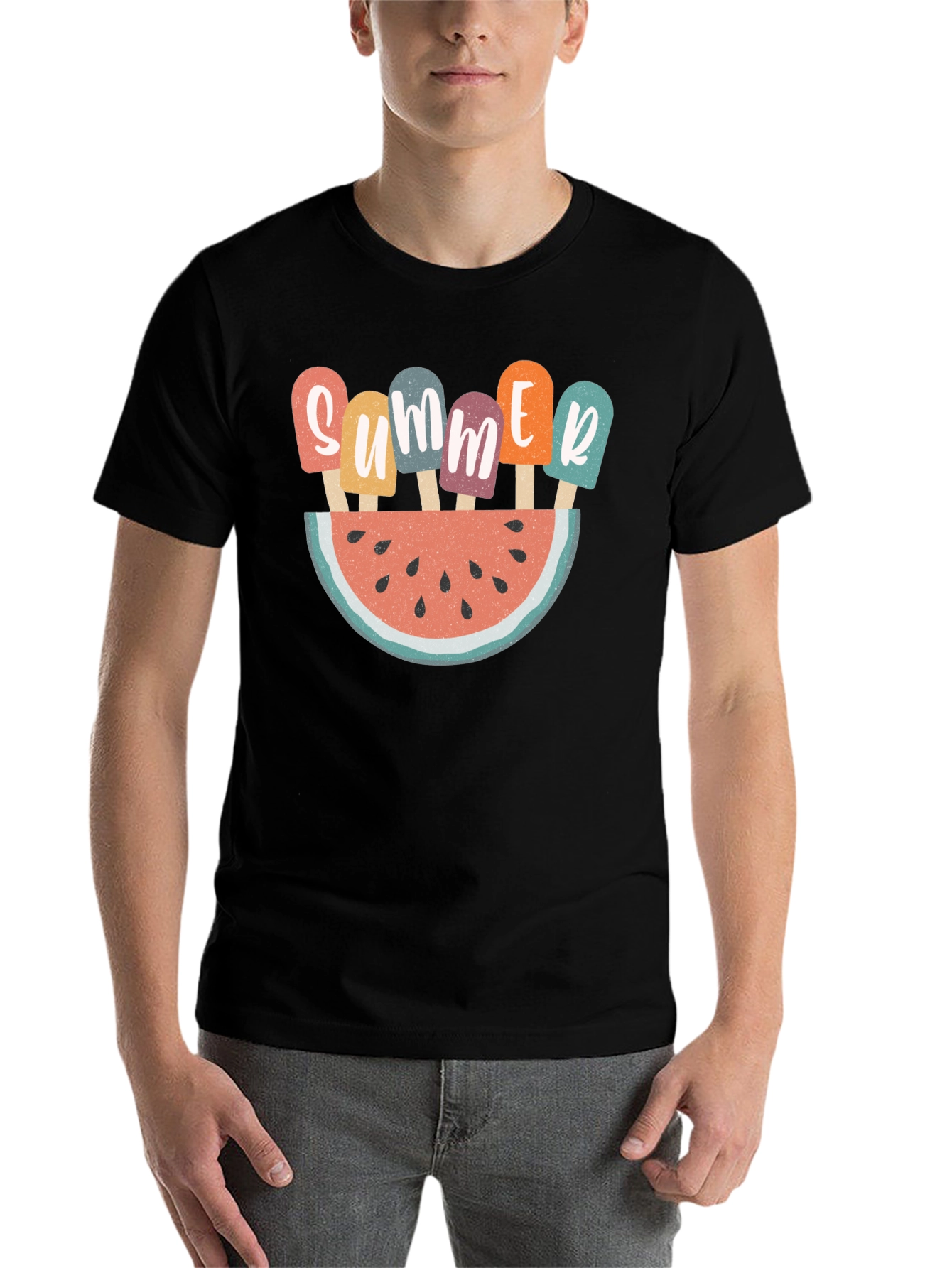 Summer Watermelon Popsicle Graphic T-Shirt