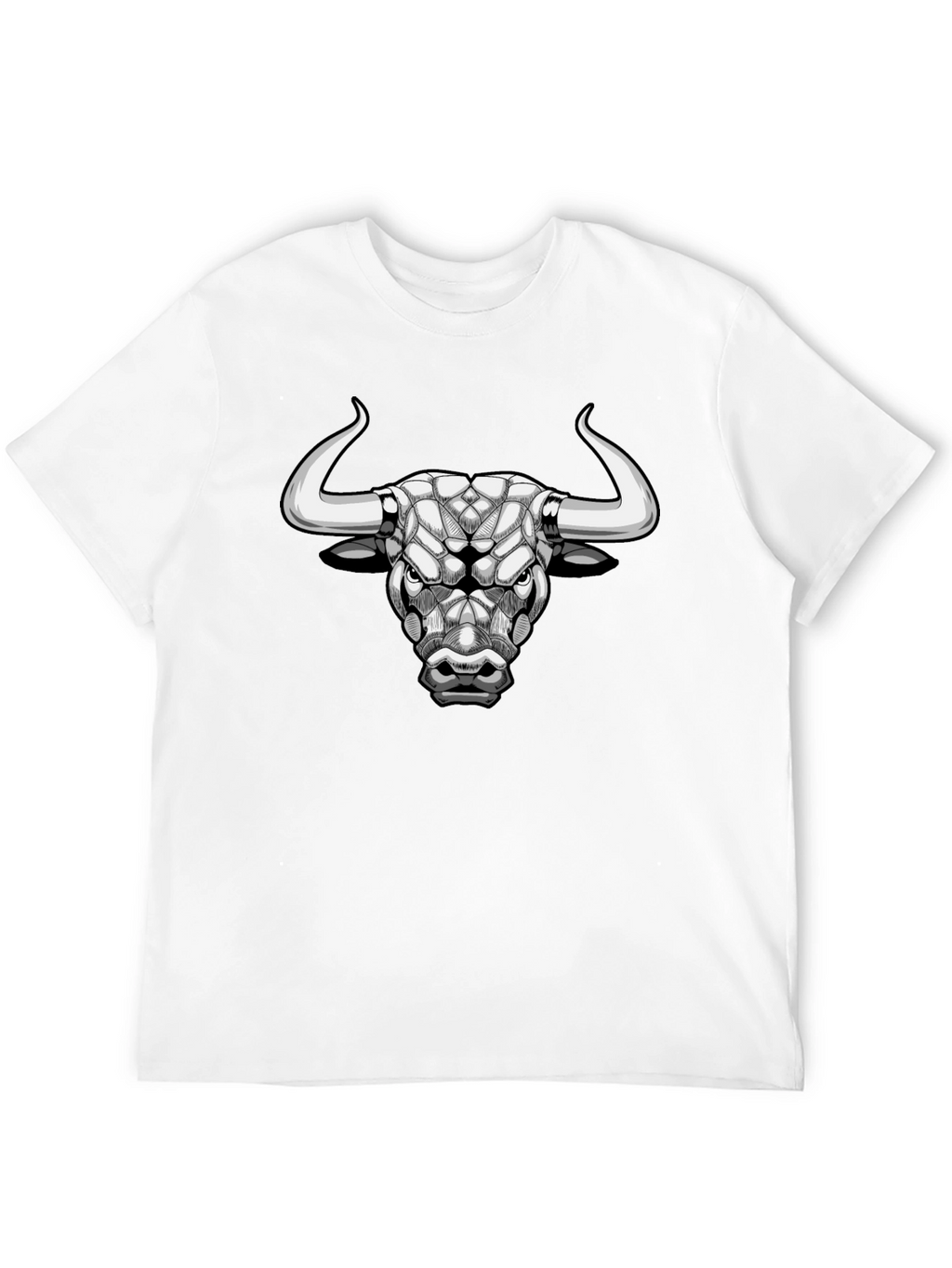 Geometric Bull Graphic Tee - Black