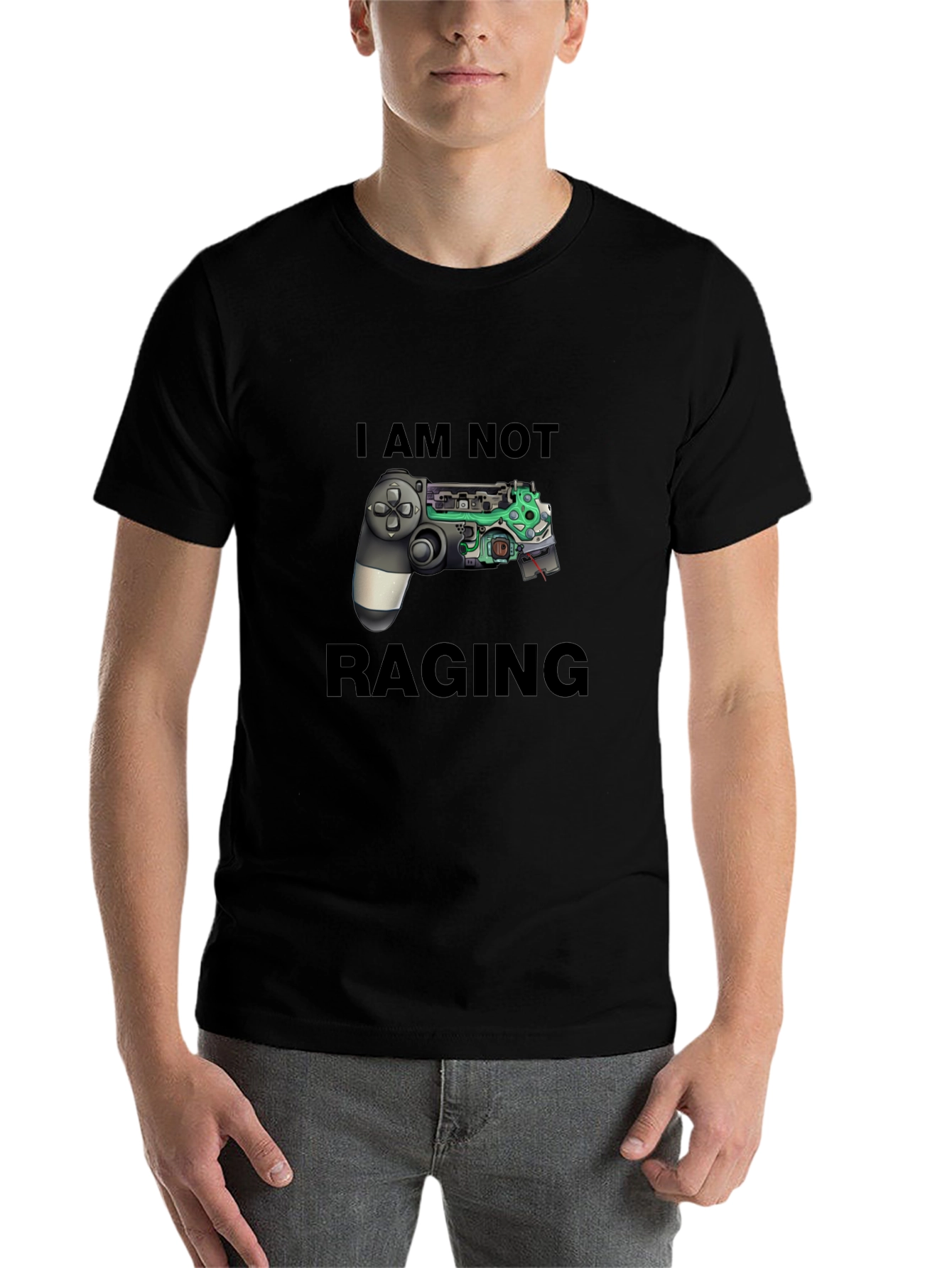 I Am Not Raging Gamer T-Shirt - Black Graphic Tee