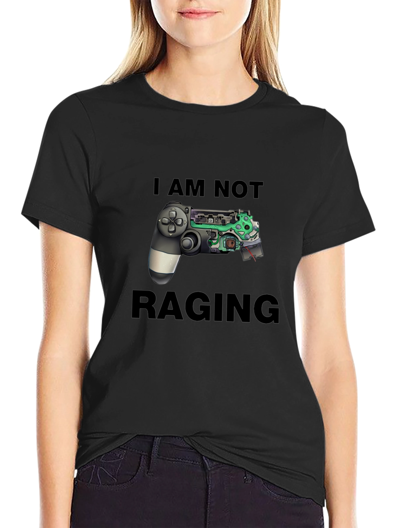 I Am Not Raging Gamer T-Shirt - Black Graphic Tee