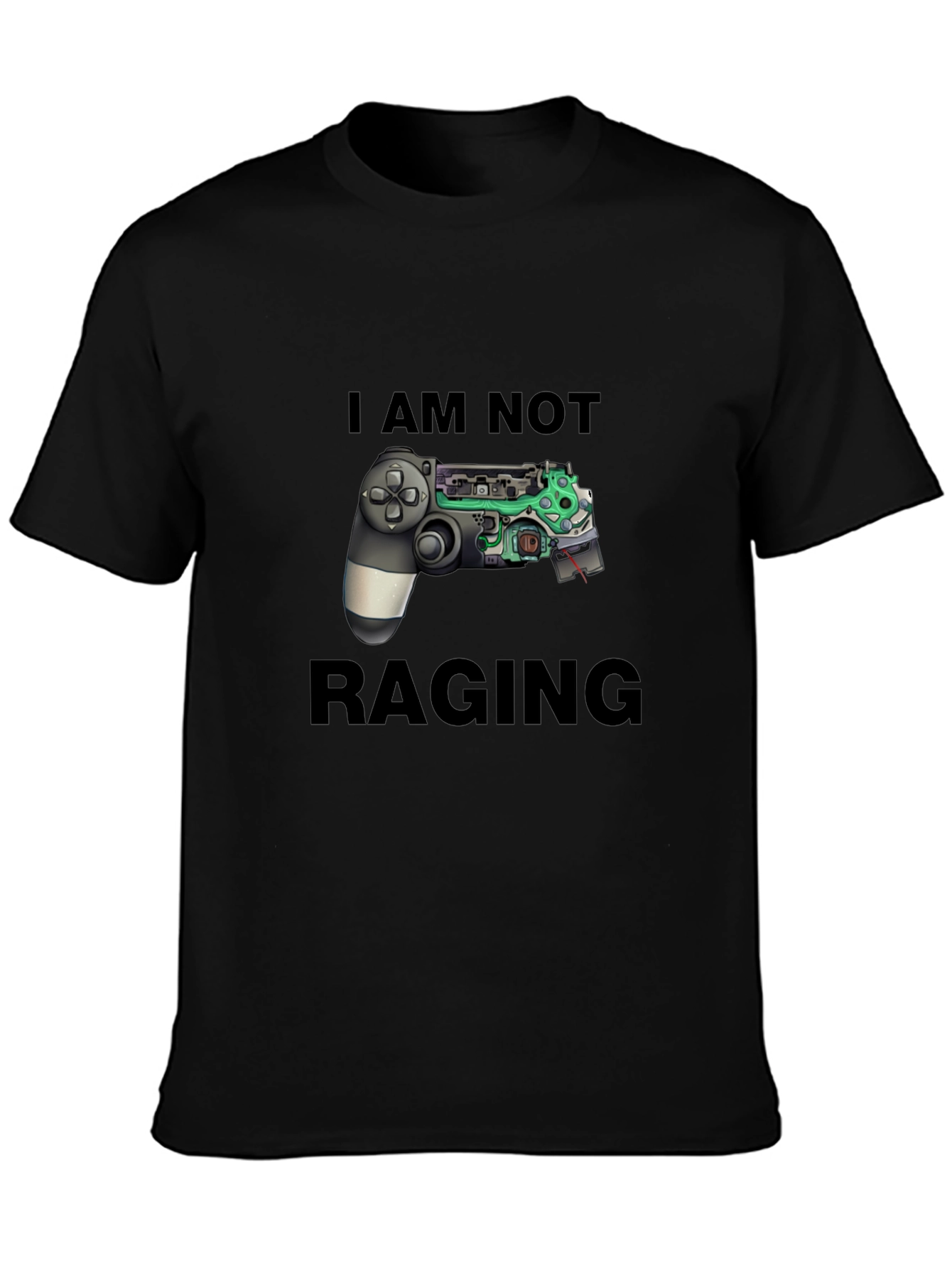 I Am Not Raging Gamer T-Shirt - Black Graphic Tee