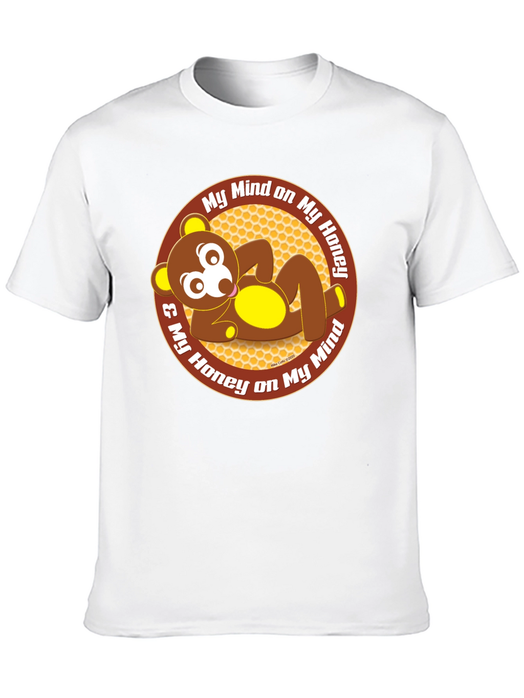 Funny Bear Honey Mind Mens Black T-Shirt
