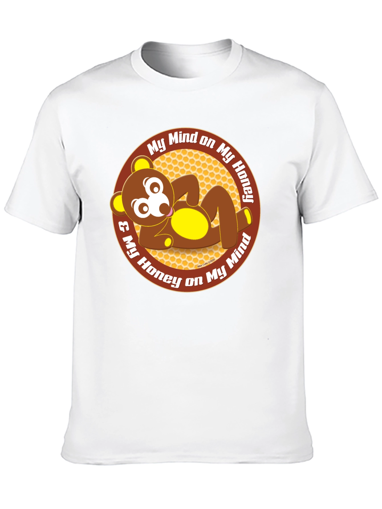 Funny Bear Honey Mind Mens Black T-Shirt