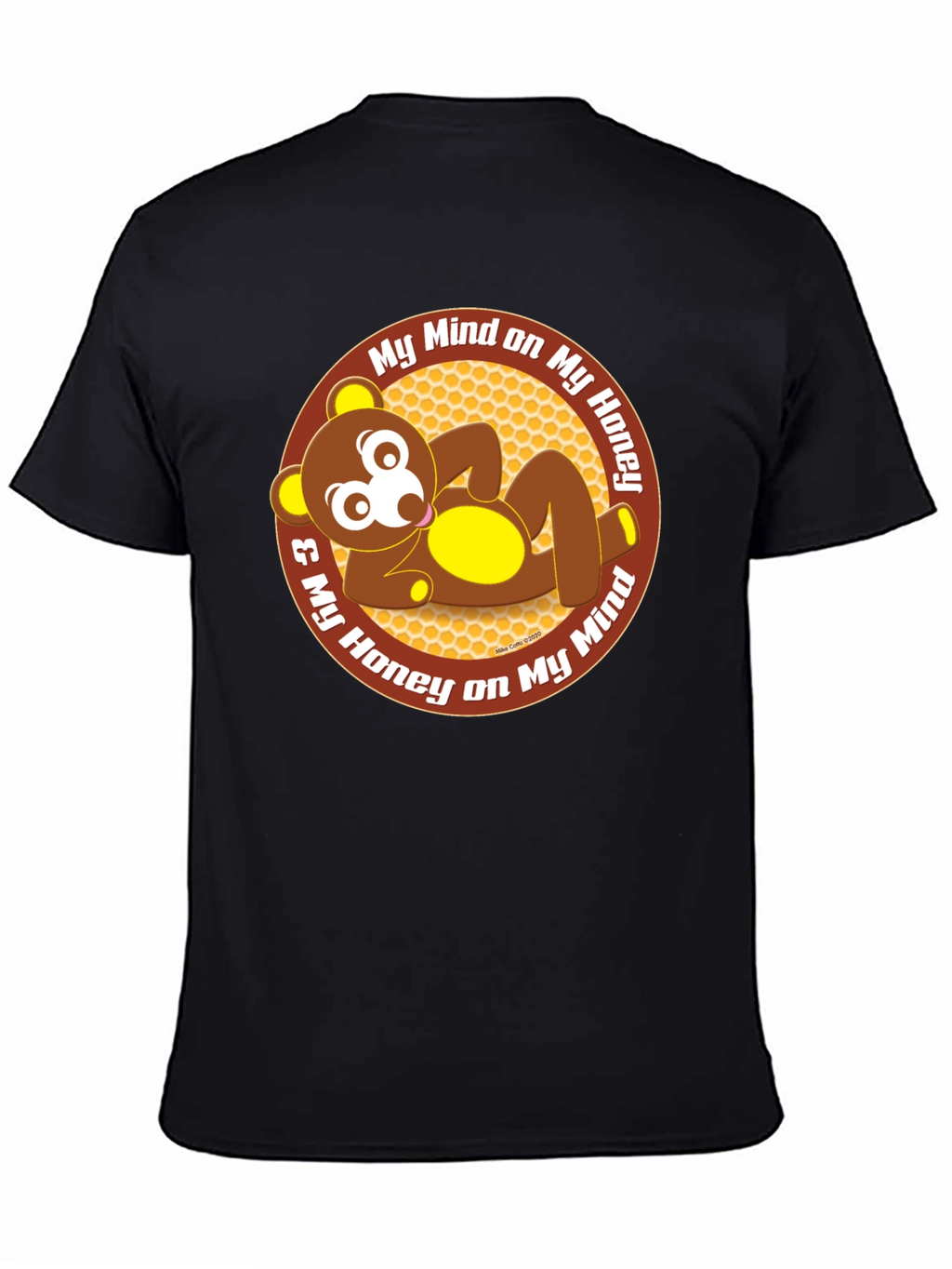 Funny Bear Honey Mind Mens Black T-Shirt