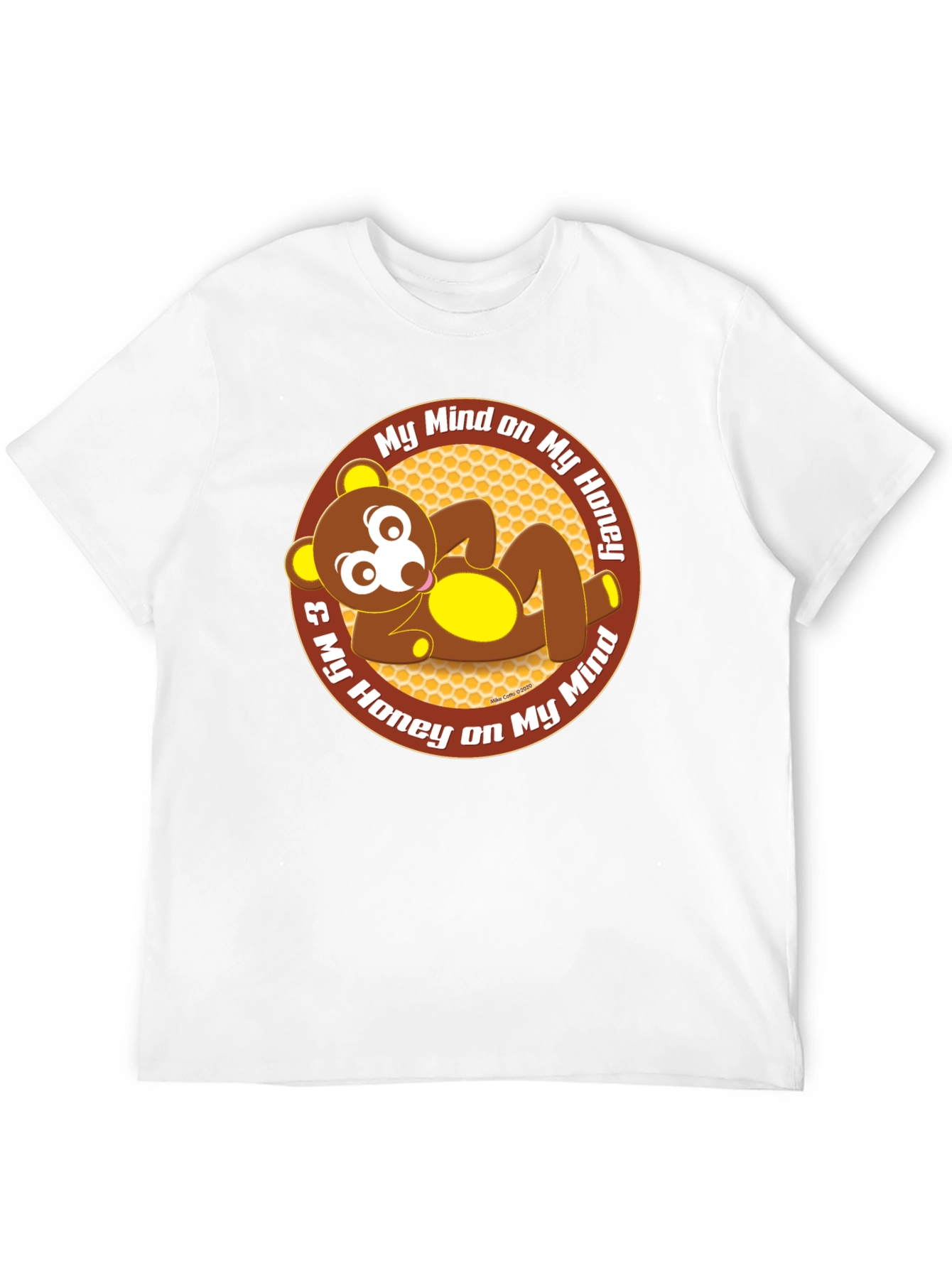 Funny Bear Honey Mind Mens Black T-Shirt